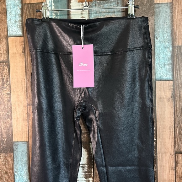 Ginasy black faux leather pleather ankle leggings - Picture 7 of 16